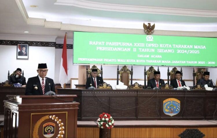 Usai Sertijab, Wali Kota Tarakan Sampaikan Pidato di Rapat Paripurna DPRD, 20 Program Unggulan Disusun Jadi RPJMD