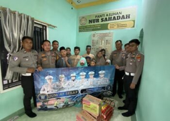 Jumat Sebar Kembali Dilaksanakan Satlantas Polres Tarakan, Kali Ini Sasar Panti Asuhan Nur Sahadah