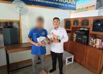Tingkatkan Minat Baca Warga Binaan, Lapas Tarakan Terima Bantuan Buku dari Perpusnas RI