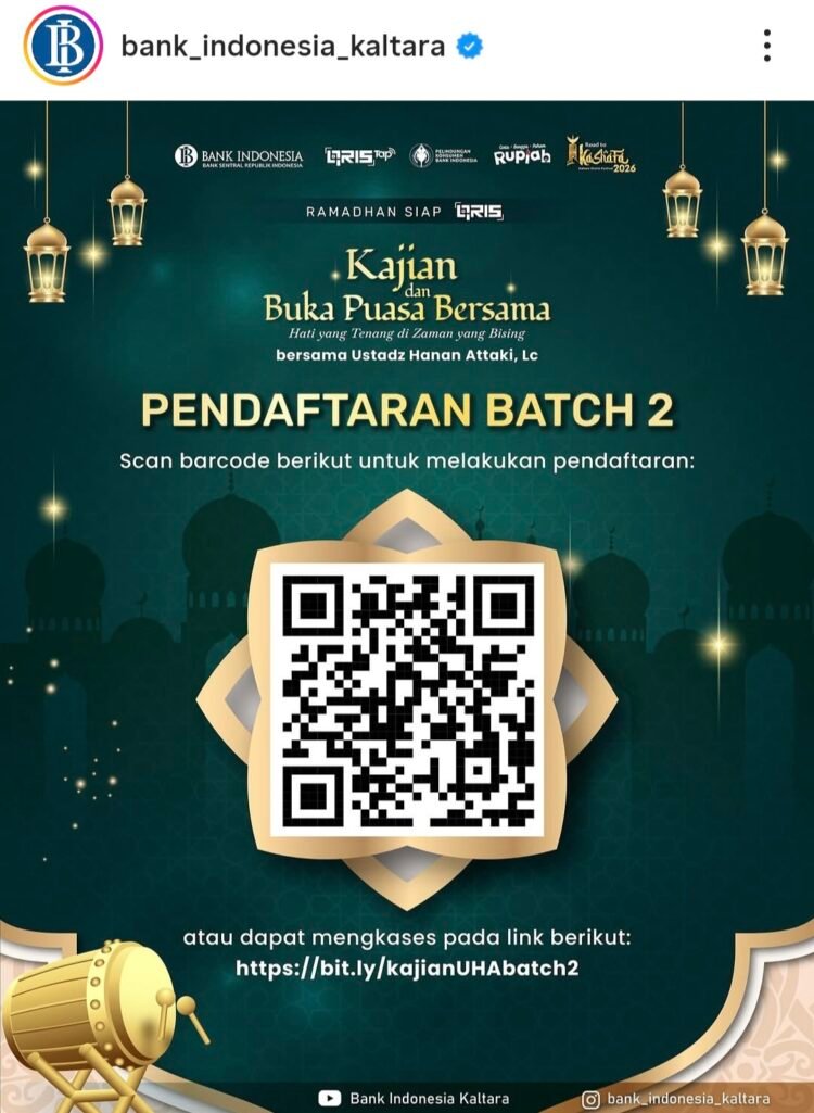 Open Batch 2! Antusiasme Membludak, BI Kaltara Kembali Buka Pendaftaran Kajian Hanan Attaki
