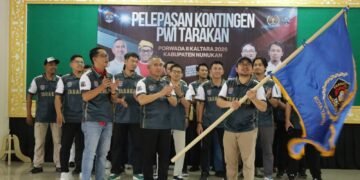 Target Pertahankan Juara Umum, Wali Kota Tarakan Resmi Lepas Kontingen PWI Tarakan,  Khairul: Junjung Sportivitas