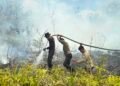 Gerak Cepat 65 Personel Dit Samapta Polda Kaltara Padamkan Karhutla di SP 6 Tanjung Selor, Fire Hose Ditarik 1,5 Kilometer